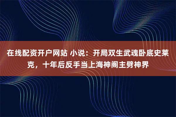 在线配资开户网站 小说:开局双生武魂卧底史莱克,十年后反手当上海神阁主劈神界